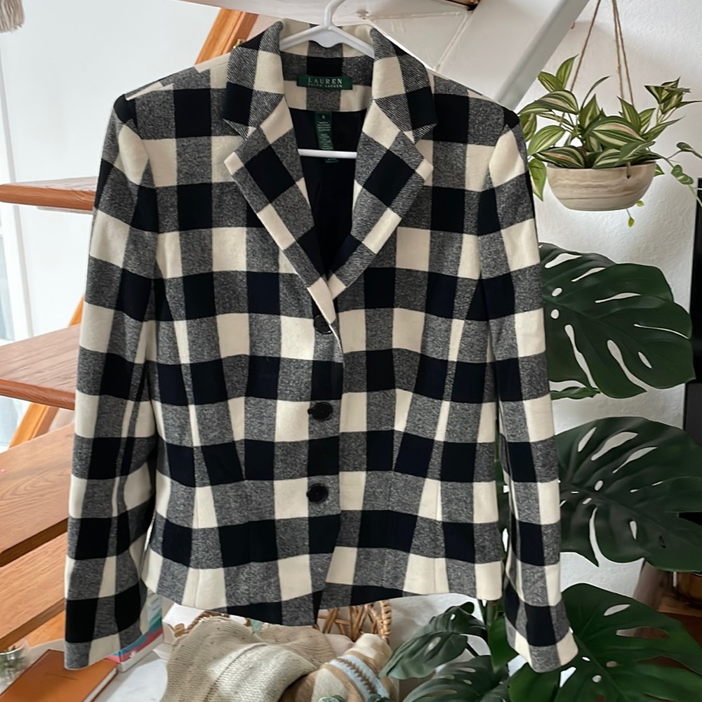 Lauren Ralph Lauren wool ladies jacket in cream and black